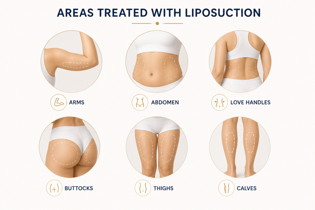 Body Areas Treated with Liposuction